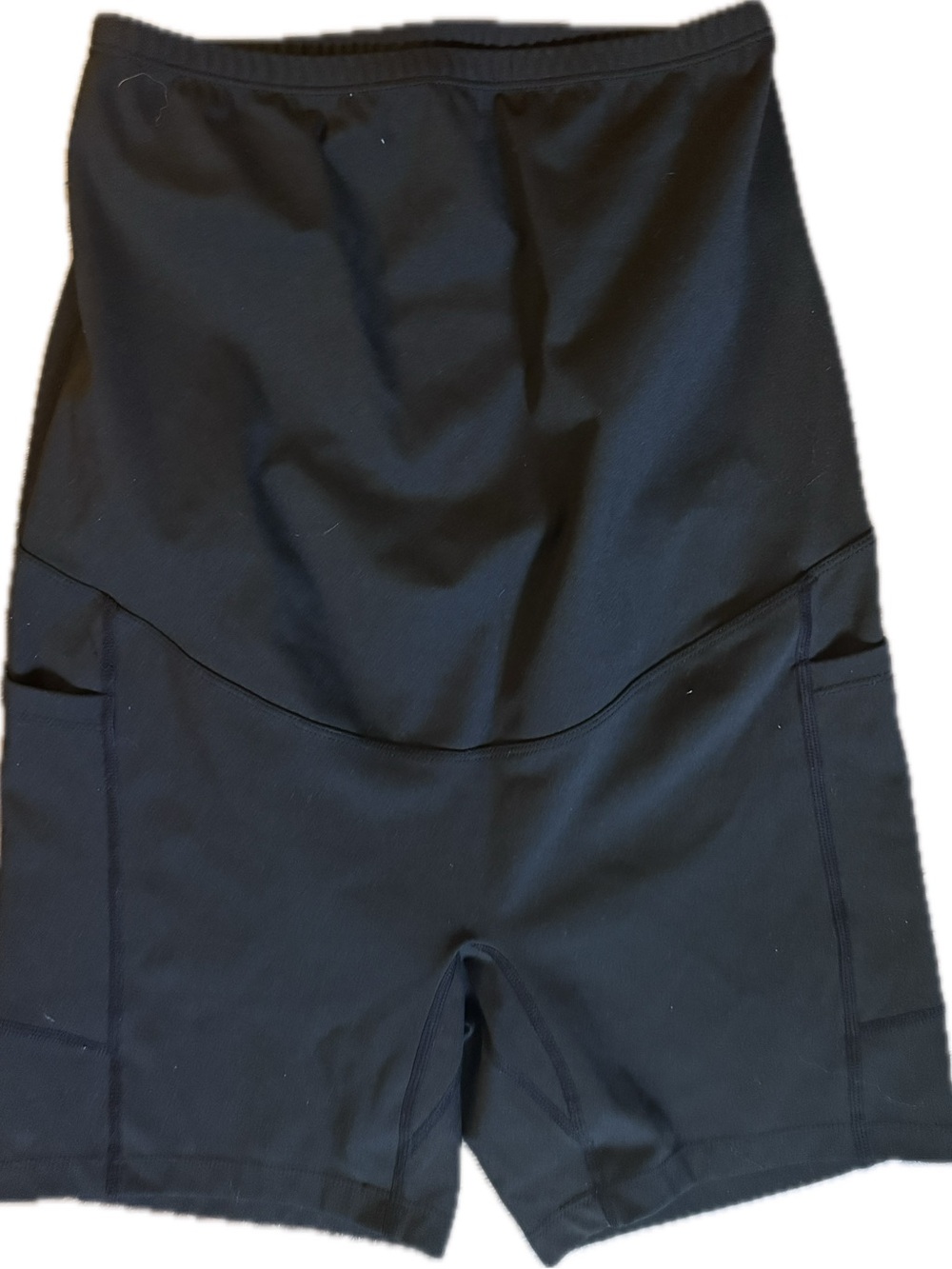 Maternity Black Bike Shorts with Side Pockets